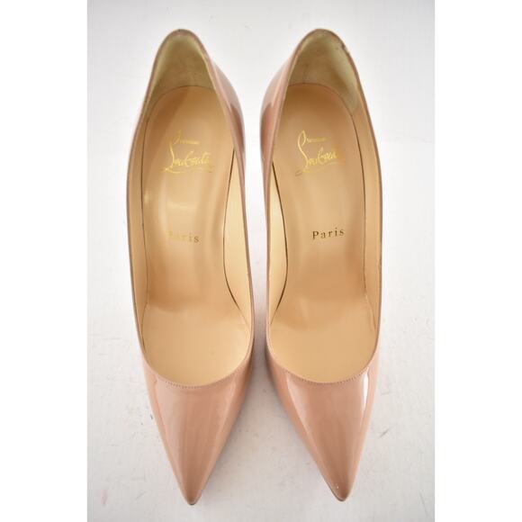 Christian Louboutin Decollete 554 100 Patent Nude 6248 Pointed Heel Pump 36.5 - Picture 9 of 14